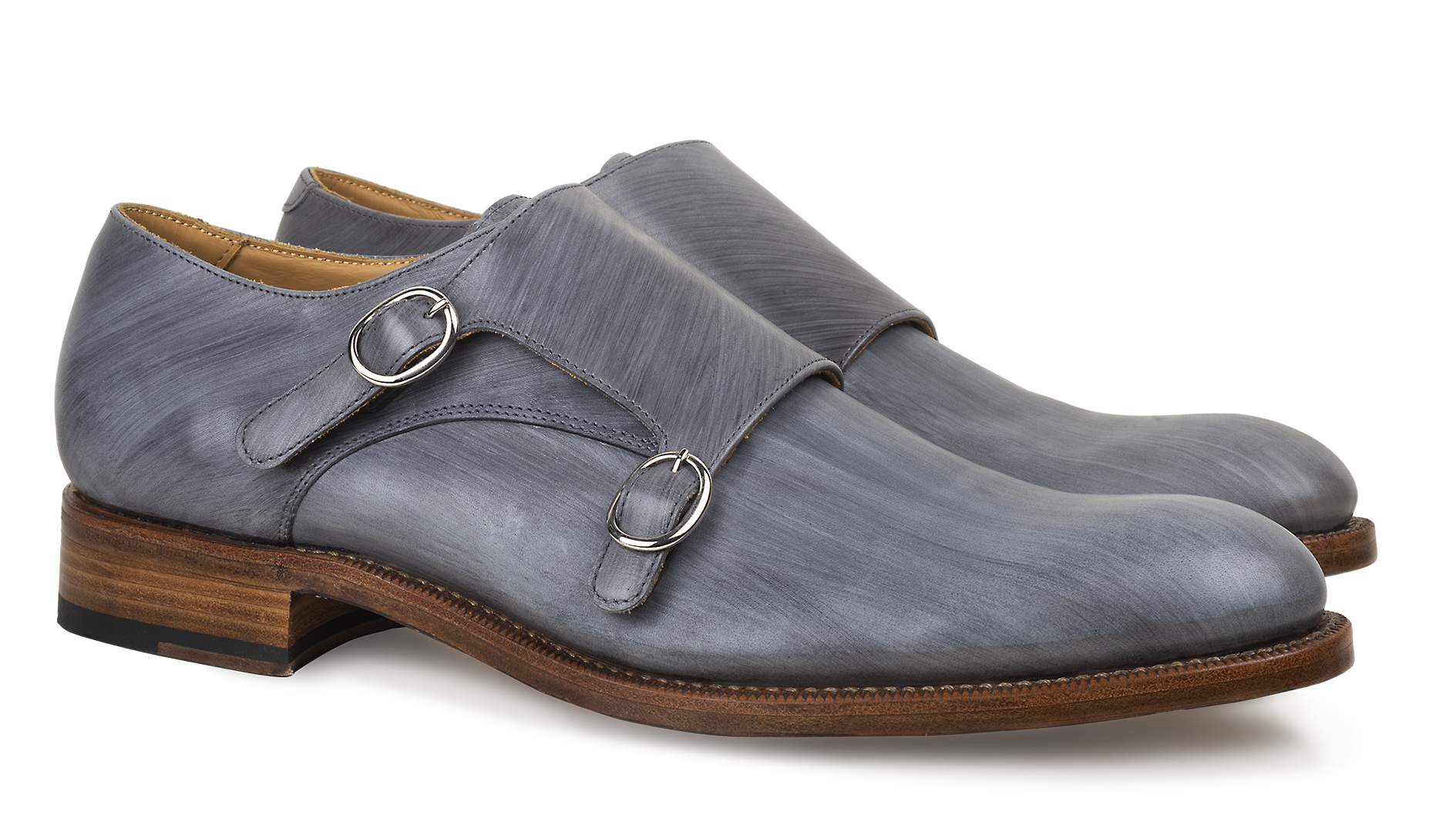 Double Monk 043 Grey - Goodyear welted