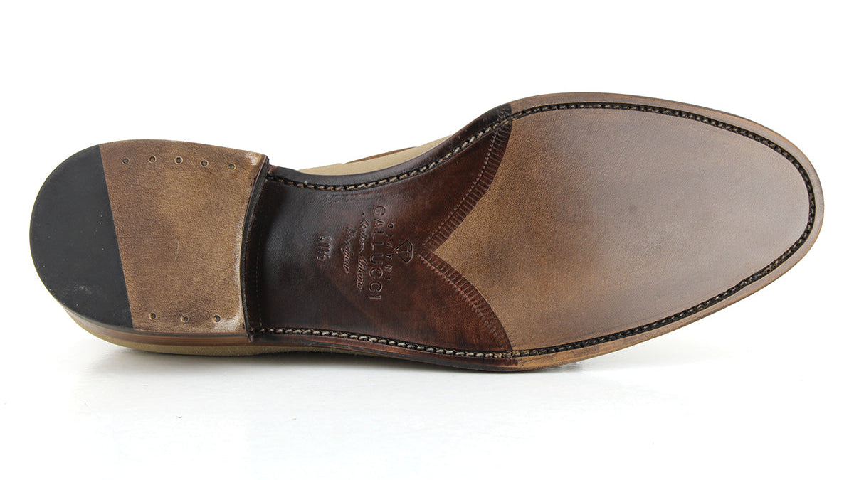 701 Enzo Tassels Loafer Suede Leather Milkshake