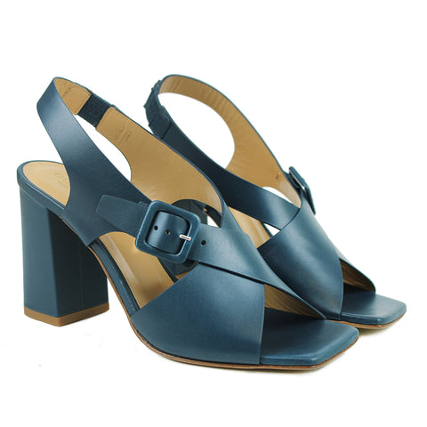 Sandal in blue calfskin