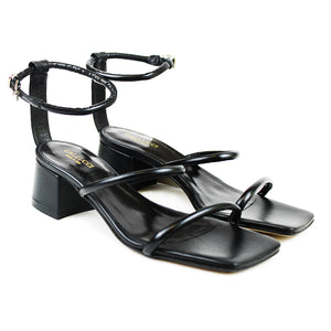 Black leather sandal