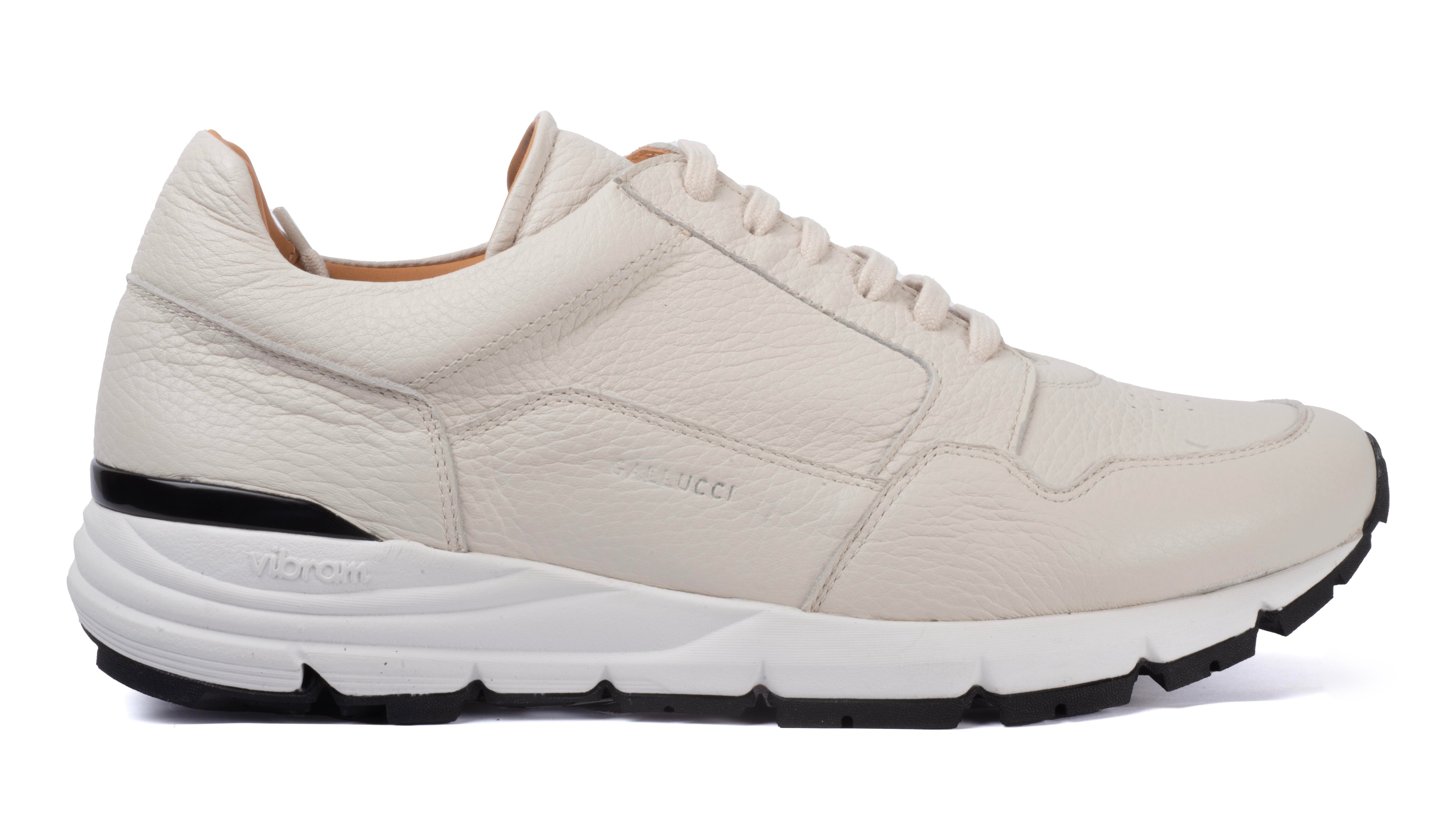 Running Sneakers 44 Milk Genuine Deer Leather