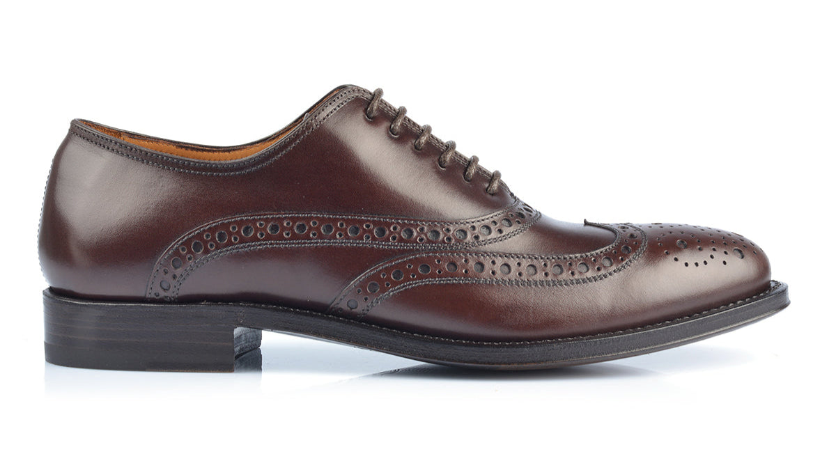1206 Rossano Oxford Brogue Calfskin Leather Dark Brown