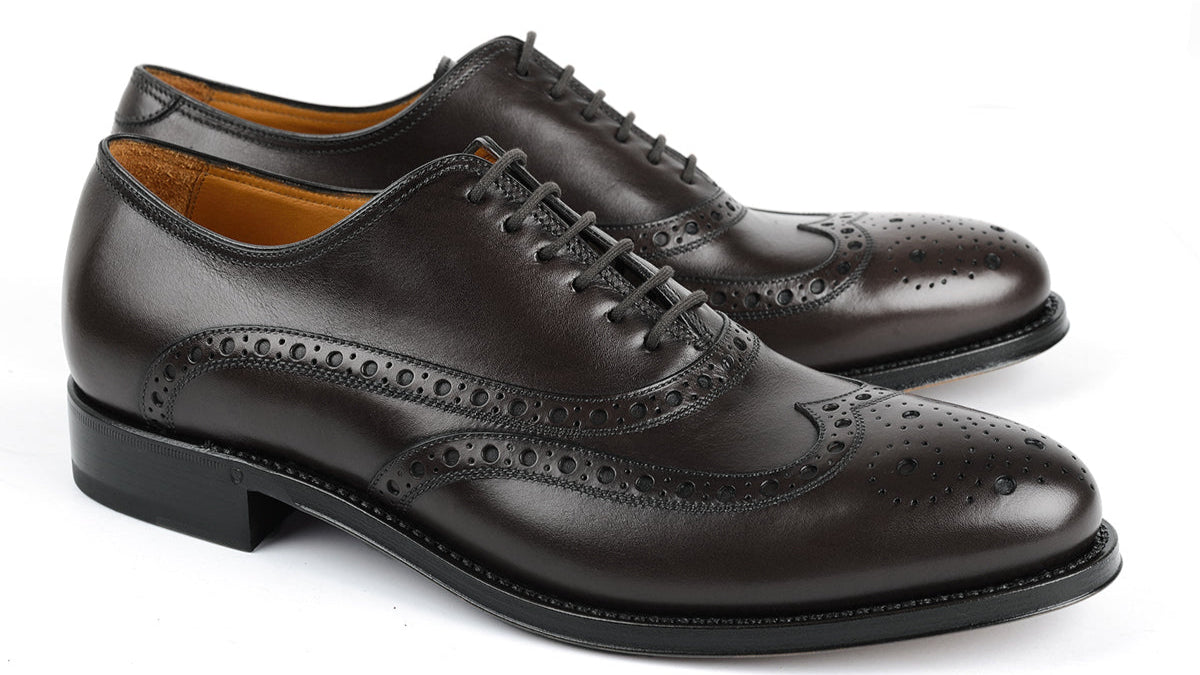 1206 Rossano Oxford Brogue Calfskin Leather Black