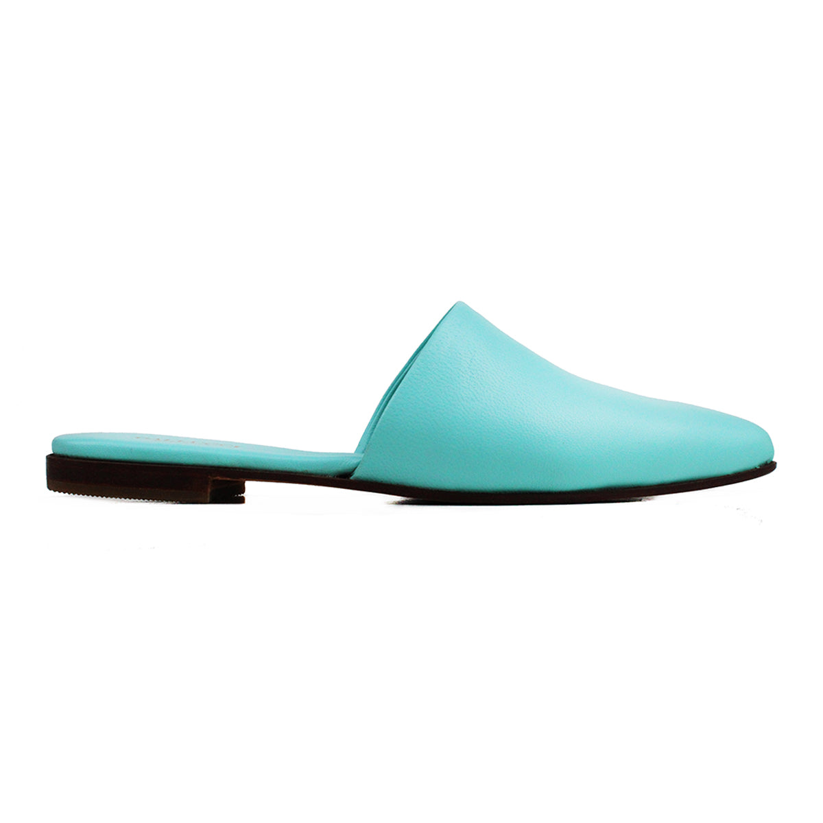 Sabot in light blue leather
