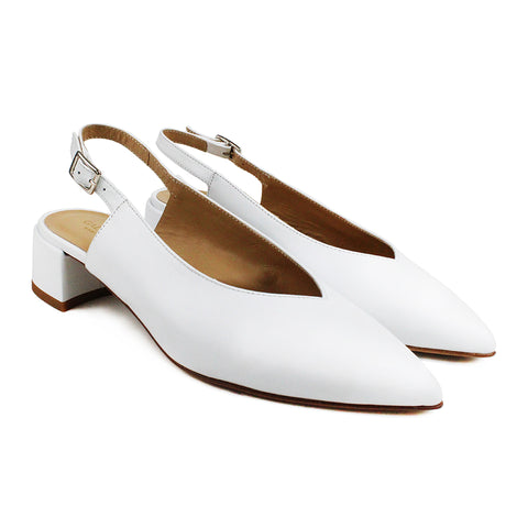 Slingback in white calfskin