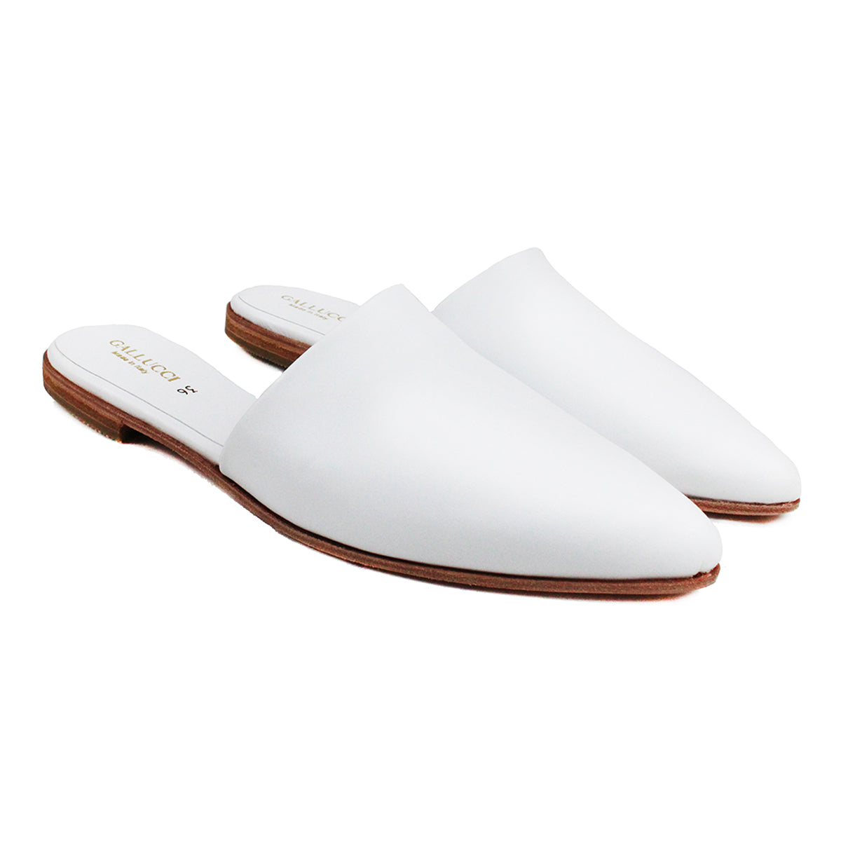 Sabot in white leather