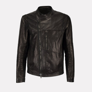 Leather Jacket BIKER in Black