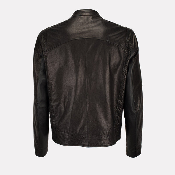 Leather Jacket BIKER in Black